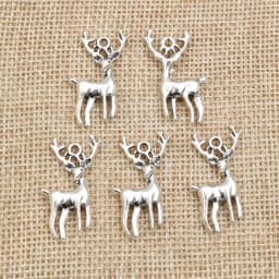 30pcs 28x13.5mm Bronze Antique Silver Plated Deer Cute Handmade Charms Pendant DIY Jewelry Finddings for Bracelet Necklace