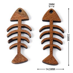 6pc/lot Fish/Flower shape Wood Pendant Resin Plate Pendants Jewelry Accessory Handmade Connector DIY Earring Component for Women