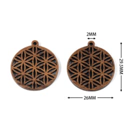 6pc/lot Fish/Flower shape Wood Pendant Resin Plate Pendants Jewelry Accessory Handmade Connector DIY Earring Component for Women