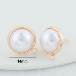 10MM 12MM 14MM 14K Gold Color Plated Brass Round Stud Earrings High Quality Diy DIY Jewelry Making Finding Accessories