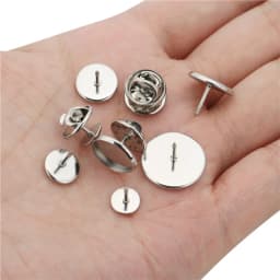 20pcs Stainless Steel Brooch Pins Base Badge Holder 10 12 14 16 18 20 25 30 mm Cabochon Settings Trays For DIY Jewelry Making