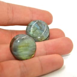 WKOUD 1PC Labradorite Stone Ear Flesh Tunnel Plugs Double Flared Plug Glow Stone Ear Gauges Expander
