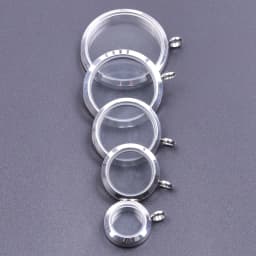 5Pcs 20-40mm Stainless Steel Glass Memory Cremation Urn Locket Pendant Openable Round Reliquary Photo Medaillon Colgantes