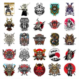 10/25/50Pcs Japanese Samurai PVC Waterproof Stickers Laptop Luggage Water Cup Phone Case Guitar Fridge Car Motorcycle