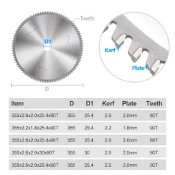 XCAN 355mm Metal Cutting Disc 66/80/90T Carbide Tipped Circular Saw Blade For Iron Steel Cutting Heavy Duty Metal Cutting Blade