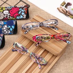 Fashion Men Women Reading Glasses With Pouch Ultra Light Resin Print Flower Magnifying Presbyopic Eyeglasses Vision Care