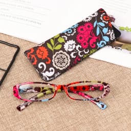 Fashion Men Women Reading Glasses With Pouch Ultra Light Resin Print Flower Magnifying Presbyopic Eyeglasses Vision Care