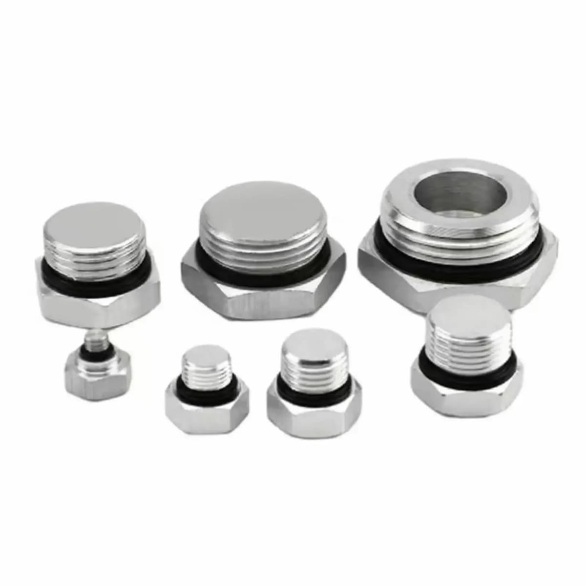 M5x0.8 1/8" 1/4" 3/8" 1/2" 3/4" 1" BSPP Male Aluminum Hex Plug End Cap With Gasket Seal For Manifold Block