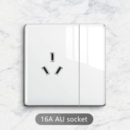 Popular Ultrathin Curved Surface 250V/10A 1/2/3/4gang 86*86MM Classic White Mirror Tempered Glass Panel Wall Switch Series