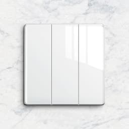 Popular Ultrathin Curved Surface 250V/10A 1/2/3/4gang 86*86MM Classic White Mirror Tempered Glass Panel Wall Switch Series