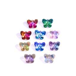 10/12/14mm 6754 Butterfly Pendant Beads Glass Butterfly Charms Sweet Colorful Gems Crystal Rhinestone For Earring Necklace DIY