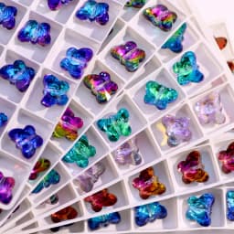 10/12/14mm 6754 Butterfly Pendant Beads Glass Butterfly Charms Sweet Colorful Gems Crystal Rhinestone For Earring Necklace DIY
