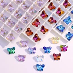 10/12/14mm 6754 Butterfly Pendant Beads Glass Butterfly Charms Sweet Colorful Gems Crystal Rhinestone For Earring Necklace DIY