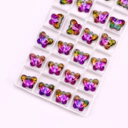 10/12/14mm 6754 Butterfly Pendant Beads Glass Butterfly Charms Sweet Colorful Gems Crystal Rhinestone For Earring Necklace DIY