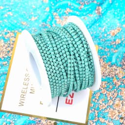 SS6 2mm 1 Yard Pink /Green/Blue Opal Glass Rhinestone Cup Chain Glitter Crystal Rhinestone Trim For DIY Wedding Dress Decoration