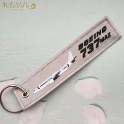 MiFaViPa Embroidery Boeing 737 Keychain Phone Strap Black Red Aviation Key Chains for Pilot Gifts Men Flight Crew Luggage Tags