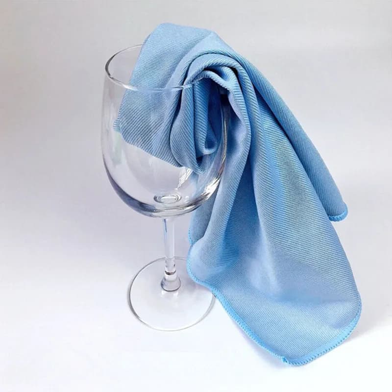 1Pc Microfiber Glass Mirror Cleaning Cloth Kitchen Towel Wipe Wine Napkin Metal Polishing Car Window Clean