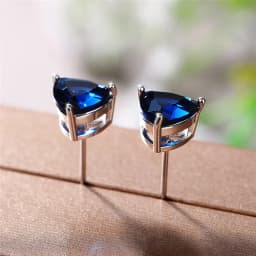 Huitan Minimalist Triangular Cubic Zirconia Stud Earrings for Women White/Multicolored/Green/Blue Colors Fashion Jewelry