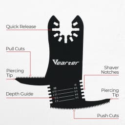 Vearter 2Pack HCS Oscillating Multi-tool Swing Saw Blade Specifical For Drywall PVC Plastic Plasterboard Wood Panel Cutting