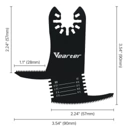 Vearter 2Pack HCS Oscillating Multi-tool Swing Saw Blade Specifical For Drywall PVC Plastic Plasterboard Wood Panel Cutting
