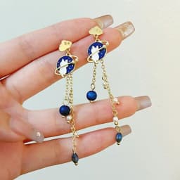 S925 Needle Cute Teacup Kitten Earrings for Women Girls Long Tassel Asymmetrical Enamel Cartoon Cat In The Coffee Cup Earrings