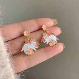 S925 Needle Cute Teacup Kitten Earrings for Women Girls Long Tassel Asymmetrical Enamel Cartoon Cat In The Coffee Cup Earrings