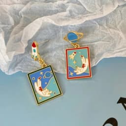 S925 Needle Cute Teacup Kitten Earrings for Women Girls Long Tassel Asymmetrical Enamel Cartoon Cat In The Coffee Cup Earrings