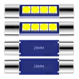 4x 28mm 29mm 6614F Festoon LED Light Bulb White Super Bright 6612F 6641 LED Bulb 6000k for Vanity Mirror Lights Sun Visor Lights