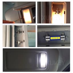 4x 28mm 29mm 6614F Festoon LED Light Bulb White Super Bright 6612F 6641 LED Bulb 6000k for Vanity Mirror Lights Sun Visor Lights