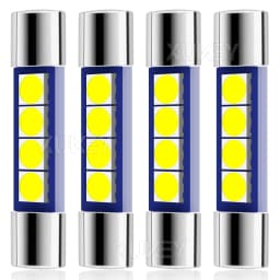 4x 28mm 29mm 6614F Festoon LED Light Bulb White Super Bright 6612F 6641 LED Bulb 6000k for Vanity Mirror Lights Sun Visor Lights