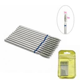 10pcs/pack Diamond Nail Drill Milling Cutter Manicure Rotary Bits Cuticle Clean Accessories Dental Diamond Burs 2.35mm shank