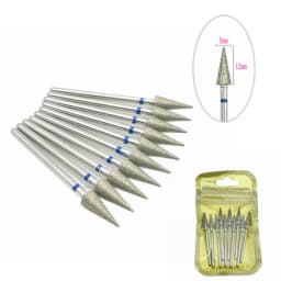 10pcs/pack Diamond Nail Drill Milling Cutter Manicure Rotary Bits Cuticle Clean Accessories Dental Diamond Burs 2.35mm shank