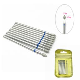 10pcs/pack Diamond Nail Drill Milling Cutter Manicure Rotary Bits Cuticle Clean Accessories Dental Diamond Burs 2.35mm shank
