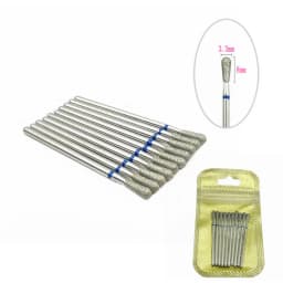 10pcs/pack Diamond Nail Drill Milling Cutter Manicure Rotary Bits Cuticle Clean Accessories Dental Diamond Burs 2.35mm shank