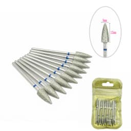 10pcs/pack Diamond Nail Drill Milling Cutter Manicure Rotary Bits Cuticle Clean Accessories Dental Diamond Burs 2.35mm shank