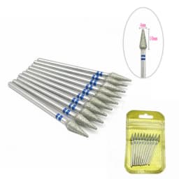 10pcs/pack Diamond Nail Drill Milling Cutter Manicure Rotary Bits Cuticle Clean Accessories Dental Diamond Burs 2.35mm shank