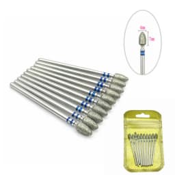 10pcs/pack Diamond Nail Drill Milling Cutter Manicure Rotary Bits Cuticle Clean Accessories Dental Diamond Burs 2.35mm shank