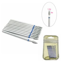 10pcs/pack Diamond Nail Drill Milling Cutter Manicure Rotary Bits Cuticle Clean Accessories Dental Diamond Burs 2.35mm shank