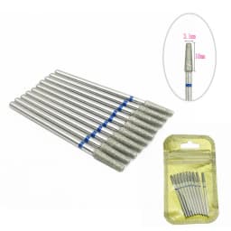 10pcs/pack Diamond Nail Drill Milling Cutter Manicure Rotary Bits Cuticle Clean Accessories Dental Diamond Burs 2.35mm shank