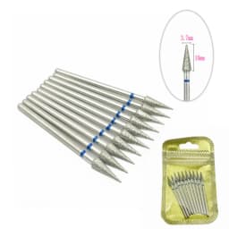 10pcs/pack Diamond Nail Drill Milling Cutter Manicure Rotary Bits Cuticle Clean Accessories Dental Diamond Burs 2.35mm shank