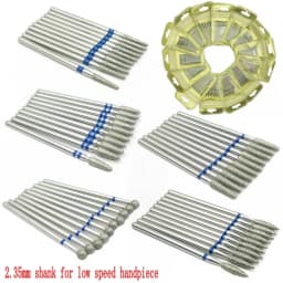 10pcs/pack Diamond Nail Drill Milling Cutter Manicure Rotary Bits Cuticle Clean Accessories Dental Diamond Burs 2.35mm shank