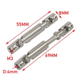 2pcs Metal Drive Shaft Driveshaft For WPL C14 C24 C34 MN D90 D91 D96 D99 D99S MN90 MN98 MN99S RC Car Upgrades Parts Accessorie