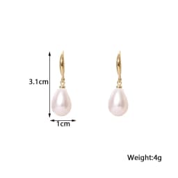 Water Drop Pearl Dangle Earrings Temperamental Women's Hook Earrings Irregular Slim Imitation Pearl Hanging Earrings brincos