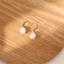 Water Drop Pearl Dangle Earrings Temperamental Women's Hook Earrings Irregular Slim Imitation Pearl Hanging Earrings brincos