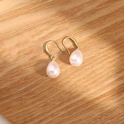 Water Drop Pearl Dangle Earrings Temperamental Women's Hook Earrings Irregular Slim Imitation Pearl Hanging Earrings brincos