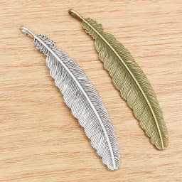 3pcs 105x21mm Antique Silver Plated and Bronze Plated Feather Style Handmade Charms Pendant:DIY for bracelet necklace