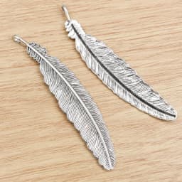 3pcs 105x21mm Antique Silver Plated and Bronze Plated Feather Style Handmade Charms Pendant:DIY for bracelet necklace