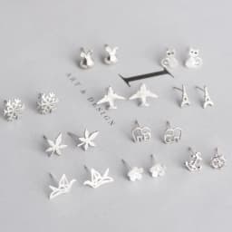 Silver Plated Creative Ear Hole Earrings for Women Prevent Korean Style Stud Earrings Allergy Earrings Fine Jewelry Accessories