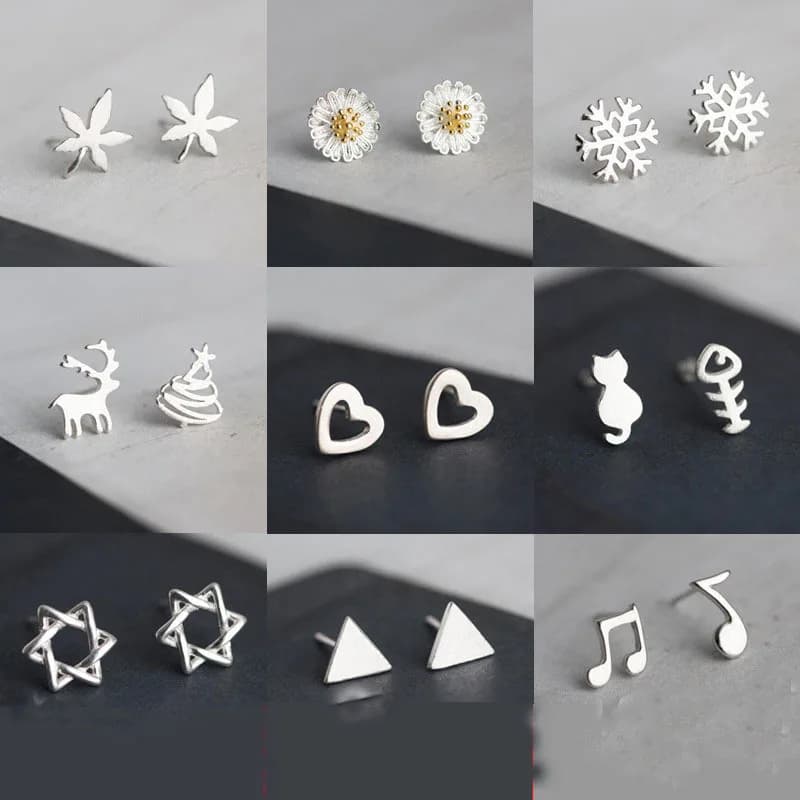 Silver Plated Creative Ear Hole Earrings for Women Prevent Korean Style Stud Earrings Allergy Earrings Fine Jewelry Accessories