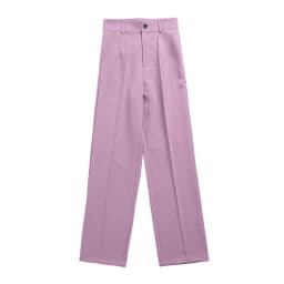 Women Chic Fashion Office Wear Straight Pants Vintage High Waist Zipper Fly Female Trousers Mujer